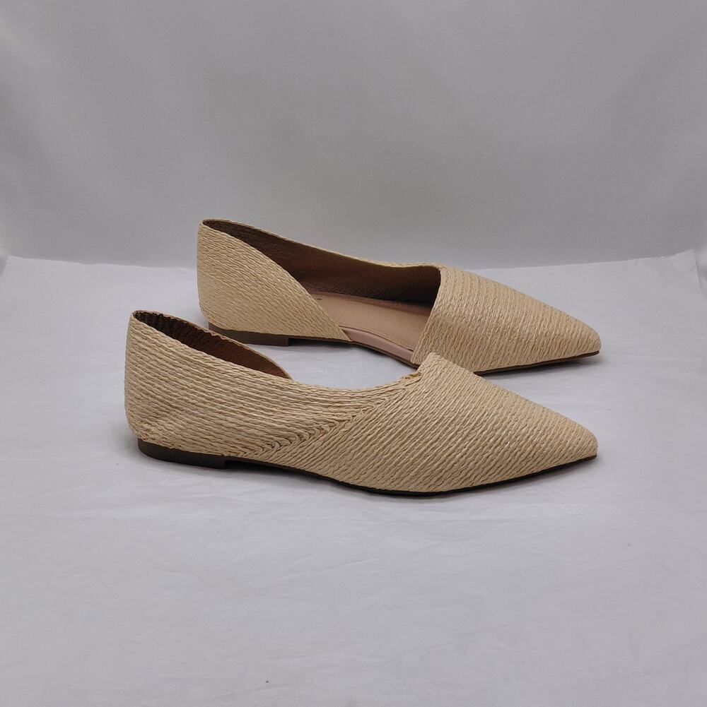 Cape Robbin Womens Raffia D'Orsay Flats Size 8.5 Pointed Toe Slip On Shoes